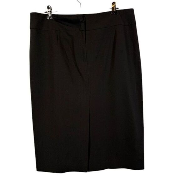 Hugo Boss Veronice Wool Pencil Skirt Charcoal Gray Back Slit Zip Closure Size 8 - Picture 4 of 11
